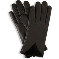 Barneys Originals Women's Gift Boxed Real Leather & Suede Contrast Gloves in Black | Size: Medium/Large