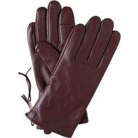 Barneys Originals Women's Burgundy Leather Gloves | Size: Medium/Large