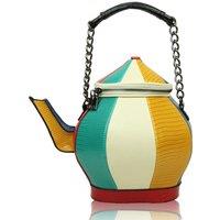 Fontanella Fashion Women's Teapot Shaped Gothic Unique Design Handbag in Yellow