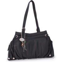 Catwalk Collection Handbags Women's Alice Leather Shoulder Bag in Black | Size: Medium