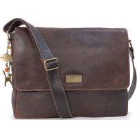Catwalk Collection Handbags Women's Sabine L Large Distressed Leather Messenger Work Bag in Brown