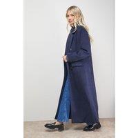 Oasis Women's Maxi Tailored Coat in Navy | Size: 8