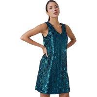 Sequin Diamond Print Swing Stretch Dress