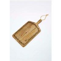 Homescapes Etched Christmas Holly Mango Wood Chopping Board in Natural
