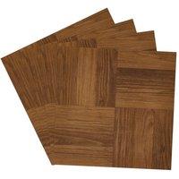 Living and Home 30Pcs Self-adhesive PVC Wood Grain Mosaic Parquet Flooring Tiles Set, 2.787m in Dark Brown
