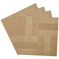 Living and Home 30Pcs Self-adhesive PVC Wood Grain Mosaic Parquet Flooring Tiles Set, 2.787m in Bright Yellow