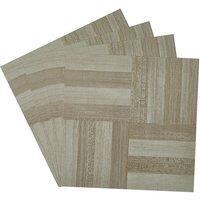 Living and Home 30Pcs Self-adhesive PVC Wood Grain Mosaic Parquet Flooring Tiles Set, 2.787m in Grey