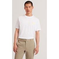 Ted Baker Men's LUCKA TB Branded Heavy Weight T-Shirt White | Size: Small