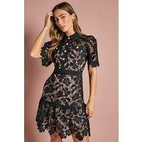 Coast Women's Lace Shirt Mini Belted Dress in Black | Size: 10