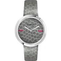 Furla Women's My Piper Gray Dial SS Calfskin Leather Watch in Silver