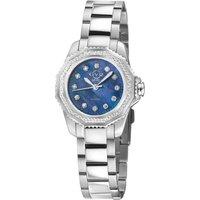 GV2 Women's Cortina, Swiss Quartz Watch, Blue MOP Dial, 316L Stainless Steel, & Sapphire Crystal in Silver