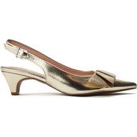 Moda In Pelle Women's 'Nutmeg' Alcantara Court Shoes in Gold | Size: 3