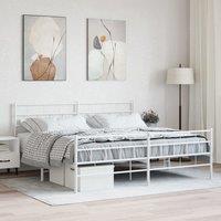 Berkfield Home Metal Bed Frame with Headboard & Footboard White 200x200 cm