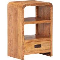 Berkfield Home Bedside Table 40x30x60 cm Solid Acacia Wood Honey Finish in Brown | Size: 40 x 30 x 60 cm