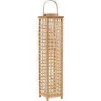 Berkfield Home Hanging Candle Lantern Holder Bamboo Natural in Beige