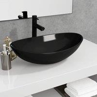 Berkfield Home Basin Tempered Glass 54.5x35x15.5 cm Black