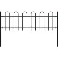Berkfield Home Garden Fence with Hoop Top Steel 1.7 m Black