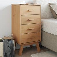Berkfield Home Bedside Cabinet OLDEN Brown Solid Wood Pine