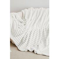 Ezysleep Super Soft Luxury Faux Fur Stripe Throw in Cream | Size: Large