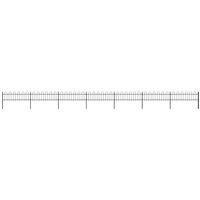 Berkfield Home Garden Fence with Hoop Top Steel 11.9x0.6 m Black