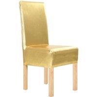 Berkfield Home 6 pcs Straight Chair Covers Stretch Gold