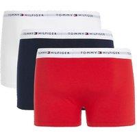 Tommy Hilfiger Men's Signature 3 Pack Cotton Trunks - Navy White Red | Size: Large