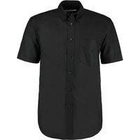 Kustom Kit Men's Workwear Oxford Classic Short-Sleeved Shirt in Black | Size: 16 inches