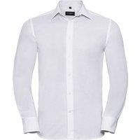Russell Collection Men's Oxford Easy-Care Tailored Long-Sleeved Shirt in White | Size: 16 inches