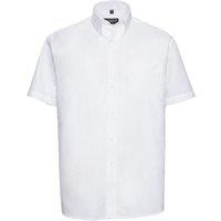 Russell Collection Men's Oxford Easy-Care Short-Sleeved Formal Shirt in White | Size: 16 inches