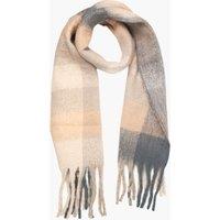 Sarta Women's Allie Heavyweight Scarf - Neutral, Square Colour Block in Natural