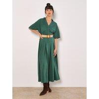 Apricot Women's Boho Belted Midi Skirt in Green | Size: 8