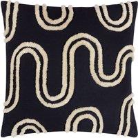 Heya Home Archie Abstract Tufted Cushion in Black | Size: 45 cm x 45 cm