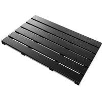 MANTRARAJ Bamboo Bath Mat Anti-Slip Wooden Slatted Duckboard Bath Shower Mat Black