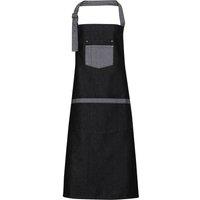 Premier Domain Contrast Denim Bib Apron in True Black