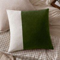 Yard Morden Soft-Washed Velvet Cushion in Dark Olive | Size: 50 cm x 50 cm