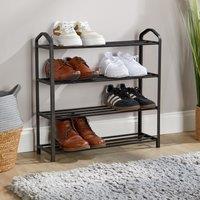 Home Source 5 Tier Metal Plastic Shoe Storage Rack Hallway Entryway Organisational in Black