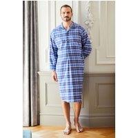 British Boxers Men's "Celt Navy" Tartan Brushed Cotton Nightshirt in Navy | Size: 2XL