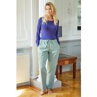 British Boxers Women's Moss Herringbone Brushed Cotton Pyjama Trousers in Dark Green | Size: Small