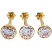 Raina Jewels Women's 22ct YellowGold & Cubic Zirconia Nose Studs/Pin-3.5 mm (L: 10Mm) in Gold
