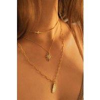 Elk & Bloom Women's Dainty 14K Gold Cross Choker Necklace