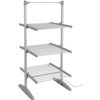 Groundlevel Heated Clothes Airer - 3 Tier in Silver