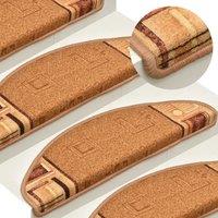 Berkfield Home Stair Mats Self-adhesive 10 pcs 65x21x4 cm Beige | Size: Medium