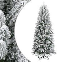 Berkfield Home Artificial Christmas Tree with Flocked Snow 240 cm PVC&PE in White