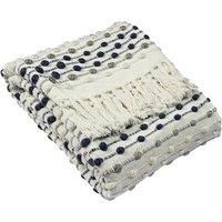 Furn Dhadit Woven Tufted Striped Throw in Grey