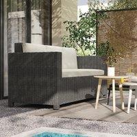 OUTSUNNY Rattan Wicker 3-seater Sofa Chair Patio Furniture w/ Cushion in Cream