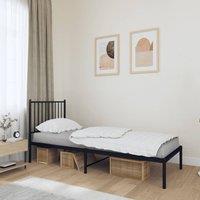 Berkfield Home Metal Bed Frame with Headboard Black 80x200 cm