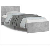 Berkfield Home Bed Frame without Mattress with LED Lights Concrete Grey 90x190 cm Single