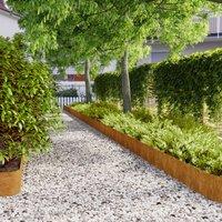 Berkfield Home Lawn Edgings 10 pcs 20x103 cm Flexible Corten steel in Brown