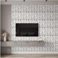 Living and Home 12 Pack 3D Diamond PVC Decorative Wall Panels in White