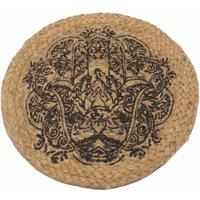 KDMD Natural Place Mat - Jute - Hamsa Print in Brown